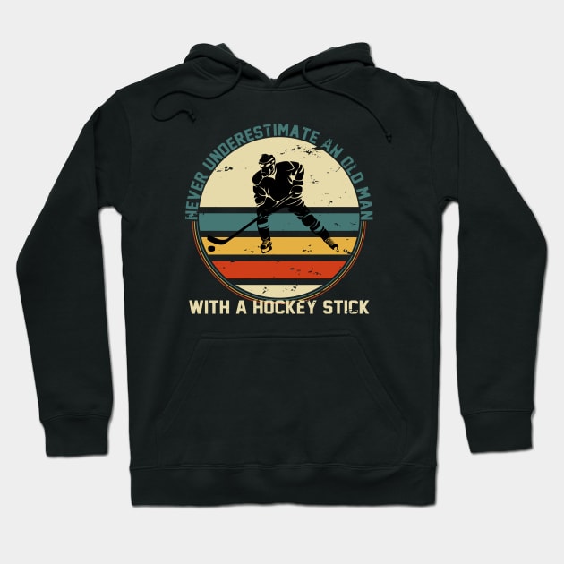 Old Man Hockey Hoodie by MikesTeez